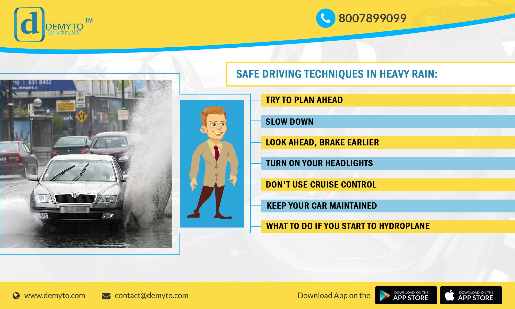 Avoid jeopardy while DRIVING in heavy rain
